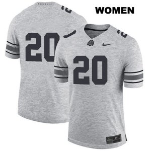 Women's NCAA Ohio State Buckeyes Pete Werner #20 College Stitched No Name Authentic Nike Gray Football Jersey RH20G20ES